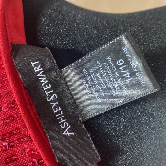 ASHLEY STEWART sequin RED few pulls on shoulder size 14/16 - Picture 5 of 6